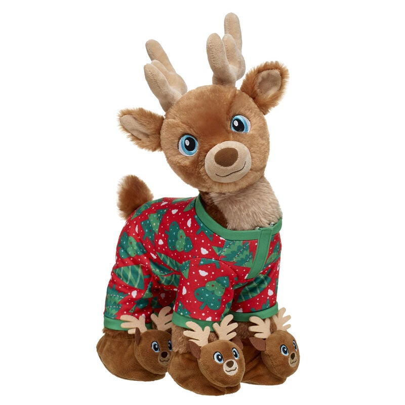 Glisten and the Merry Mission Santa's Reindeer Plush with Red Sleeper & Slippers - Build-A-Bear Workshop