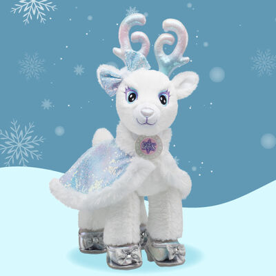 Vanilla Frost Glisten Reindeer Plush with Cape, Bow & Heels