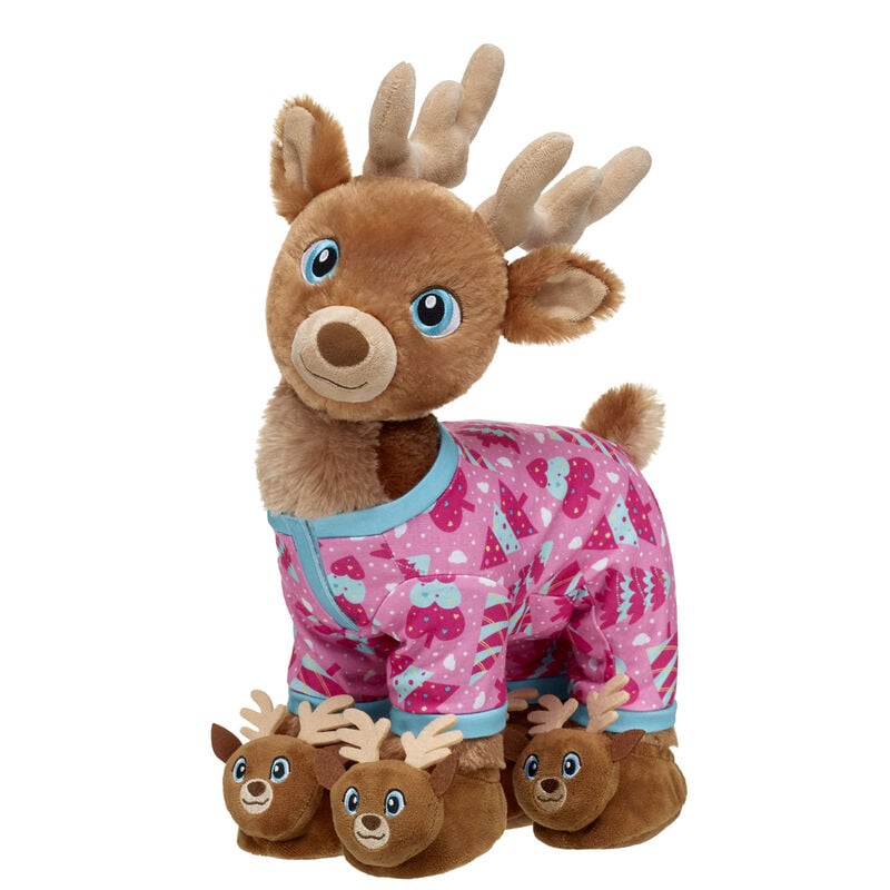Glisten and the Merry Mission Santa's Reindeer Plush with Pink Sleeper & Slippers - Build-A-Bear Workshop