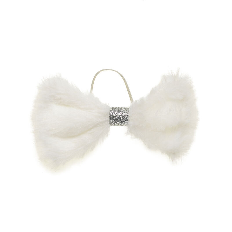 Fuzzy White Bow