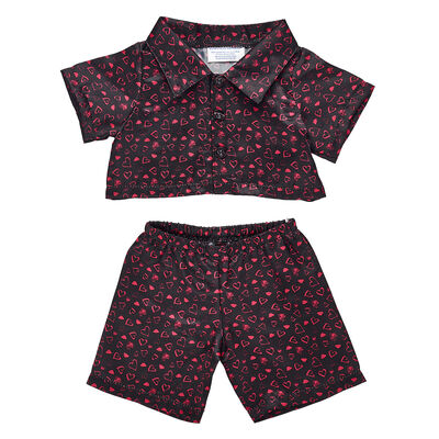 Black Heart Satin Pyjamas