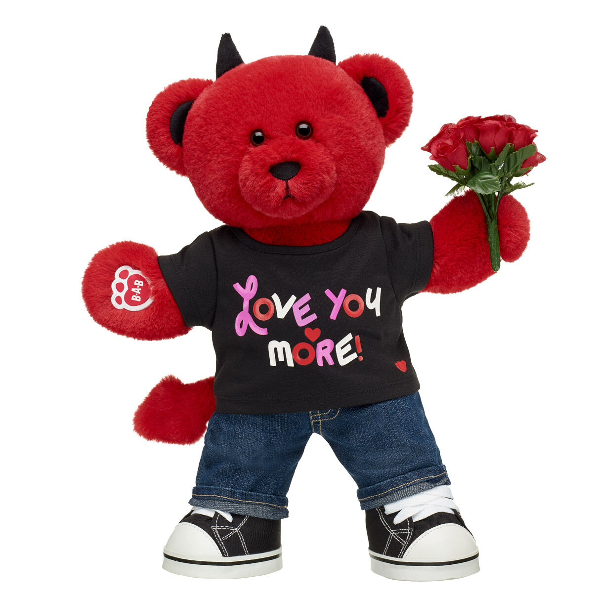 Red black teddy bear discount
