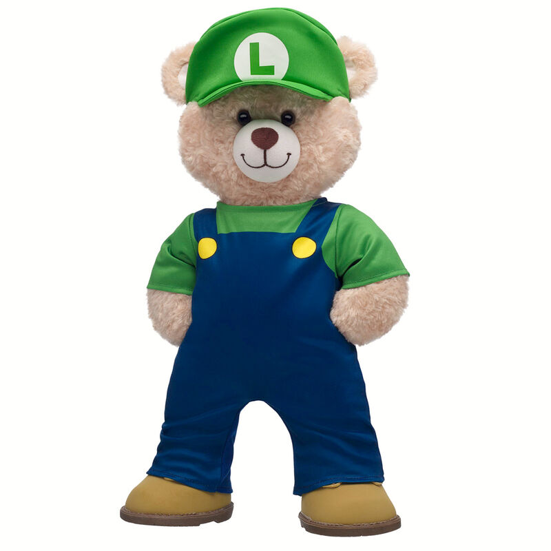 Super Mario Happy Hugs Teddy Bear Luigi Gift Set plush by Build-A-Bear