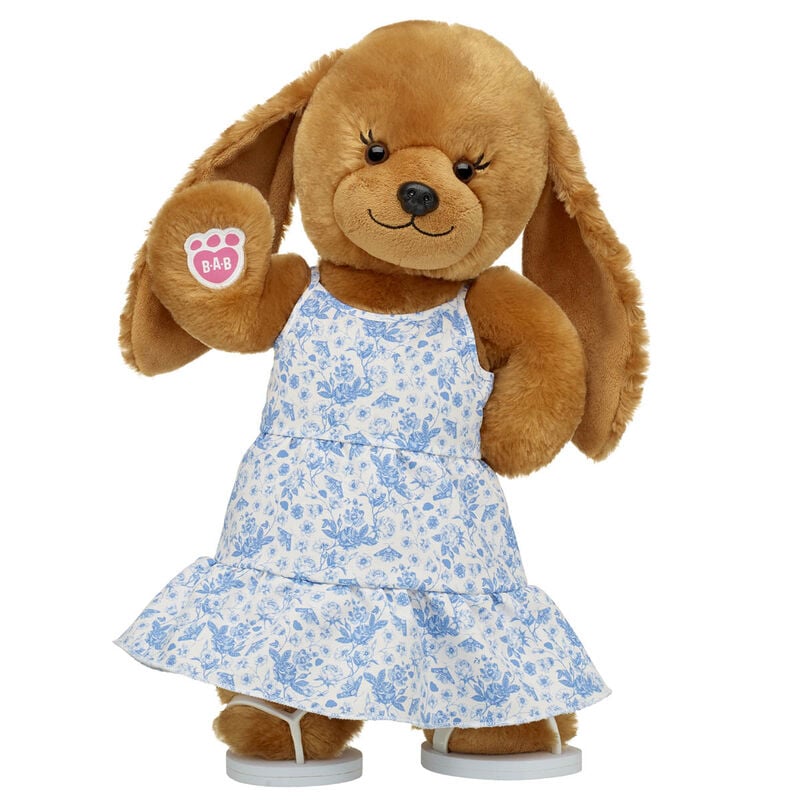 Online Exclusive Barkleigh™ Dog Stuffed Animal Blue Floral Dress Gift Set - Build-A-Bear Workshop®