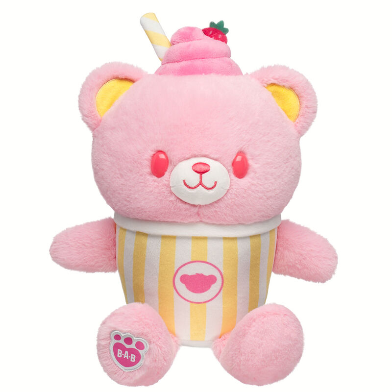 Strawberry Lemonade Bear Slushie Plushie by Build-A-Bear
