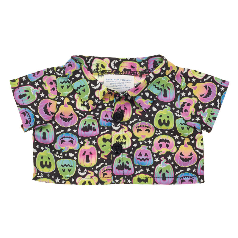 Neon Pumpkin Button Down Shirt for Stuffed Animals - Build-A-Bear Workshop&reg;