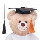 Black Graduation Cap with Orange Tassel