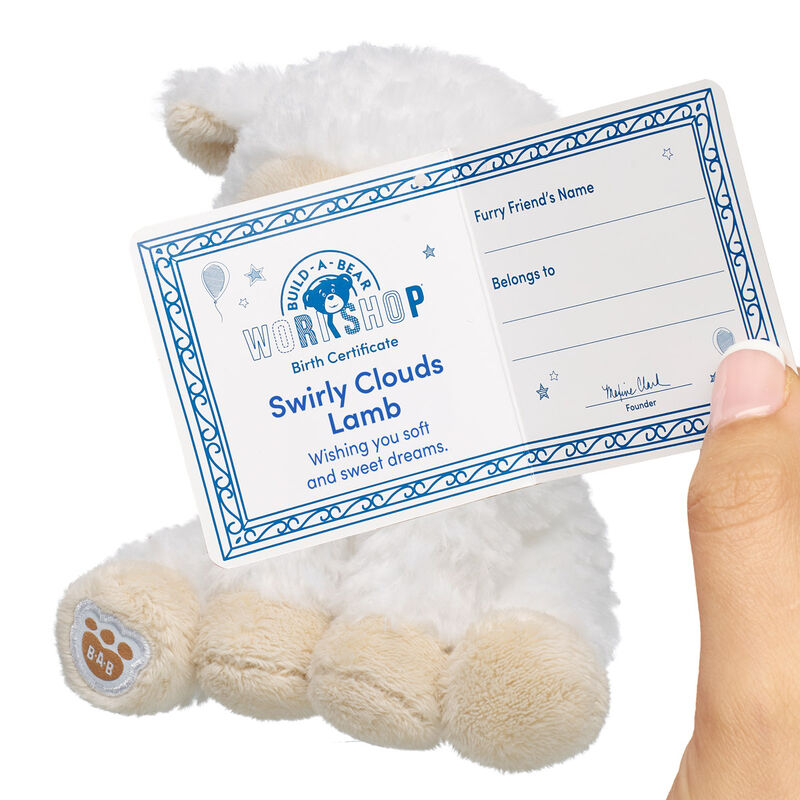 Build-A-Bear Mini Beans Swirly Clouds Lamb Stuffed Animal plush by Build-A-Bear