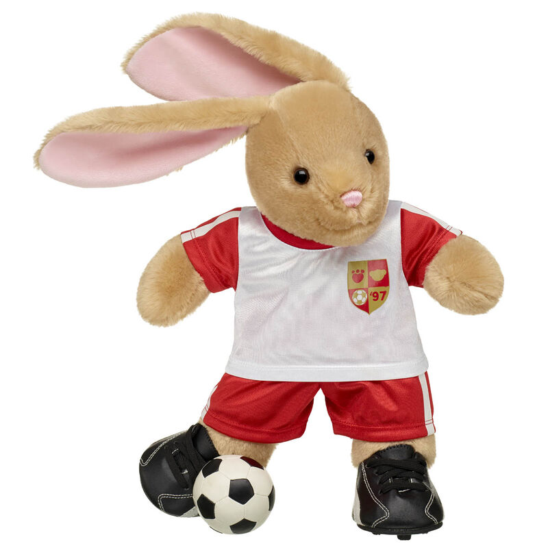 Pawlette&trade; Bunny Plush Red Soccer Gift Set with Soccer Ball - Build-A-Bear Workshop&reg;