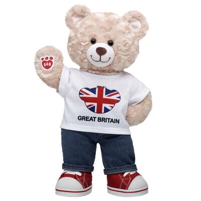 Happy Hugs Teddy Bear Great Britain T-Shirt Gift Set