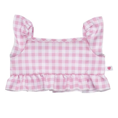 Pink Gingham Ruffle Tank
