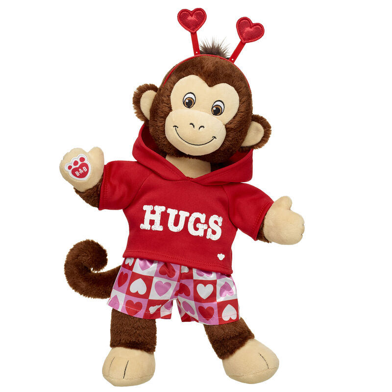 Smiley Monkey Stuffed Animal Heart Boxers Gift Set - Build-A-Bear Workshop&reg;