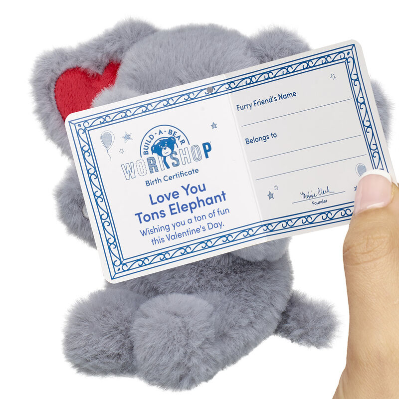 Build-A-Bear Mini Beans Love You Tons Elephant Stuffed Animal plush by Build-A-Bear