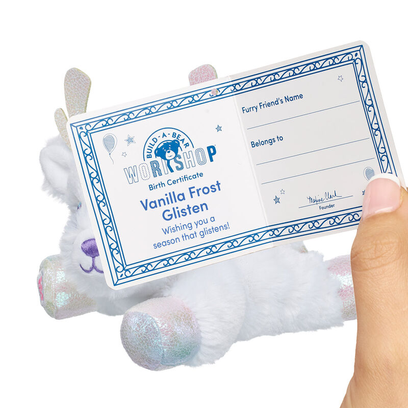 Mini Beans Vanilla Frost Glisten Reindeer Plush by Build-A-Bear
