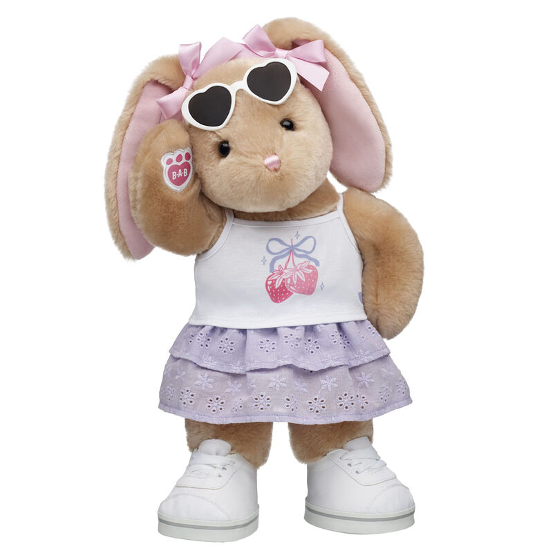 Pawlette Bunny Plush Strawberry Tank & Skirt Gift Set with Sunglasses plush by Build-A-Bear