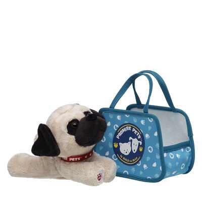 Build-A-Bear Mini Beans&reg; Promise Pets&trade; Pug Soft Toy with Pet Carrier