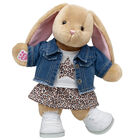 Pawlette&trade; Bunny Plush Leopard Print Star Skirt Gift Set with Jean Jacket - Build-A-Bear Workshop&reg;