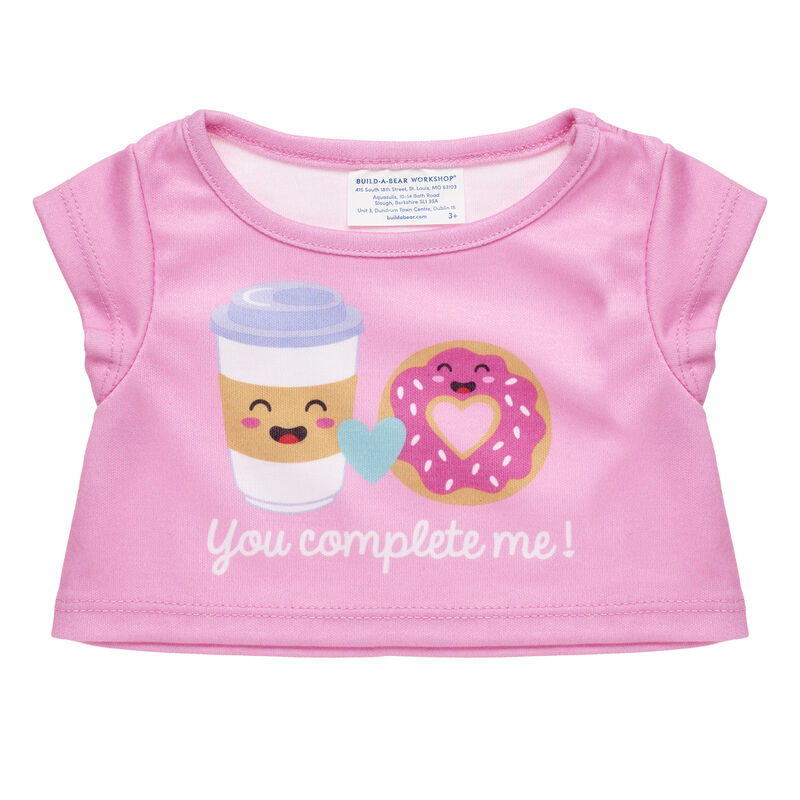 Coffee and Donut "You Complete Me" T-Shirt for Stuffed Animals - Build-A-Bear Workshop&reg;