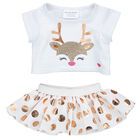 Sequin Reindeer Skirt Set