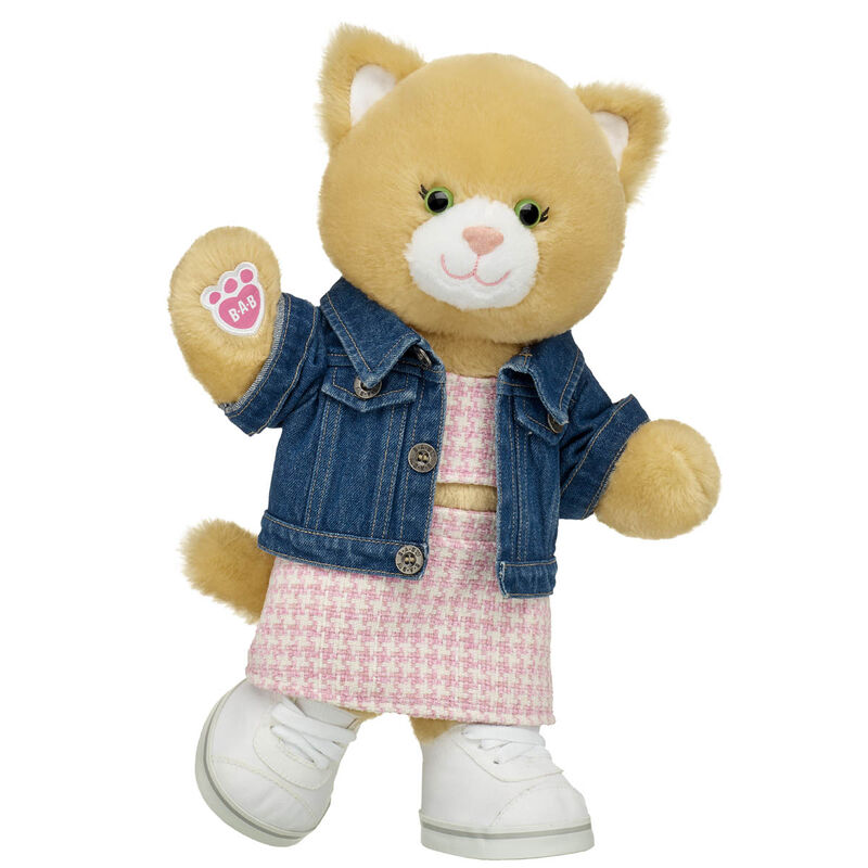 Online Exclusive Jennifur Cat Plush Pink Check Tweed Gift Set - Build-A-Bear Workshop®