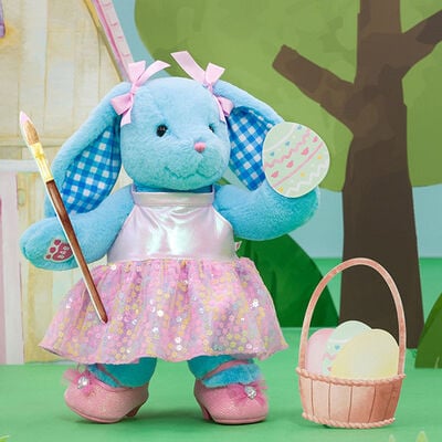 Blue Gingham Pawlette&trade; Bunny Plush Sequin Dress Gift Set