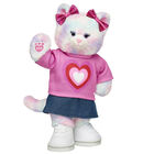 Pastel Swirl Kitty Soft Toy Pink Bows Gift Set