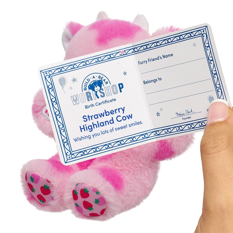 Build-A-Bear Mini Beans Strawberry Highland Cow Stuffed Animal plush by Build-A-Bear