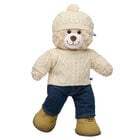 Happy Hugs Teddy Bear Aran Knit Jumper and Hat Gift Set