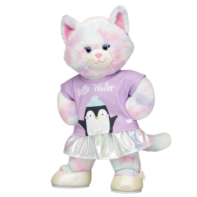 Pastel Swirl Cat Stuffed Animal Purple Skirt Gift Set - Build-A-Bear Workshop®