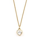 Online Exclusive Heart Stone Pendant Gold Necklace