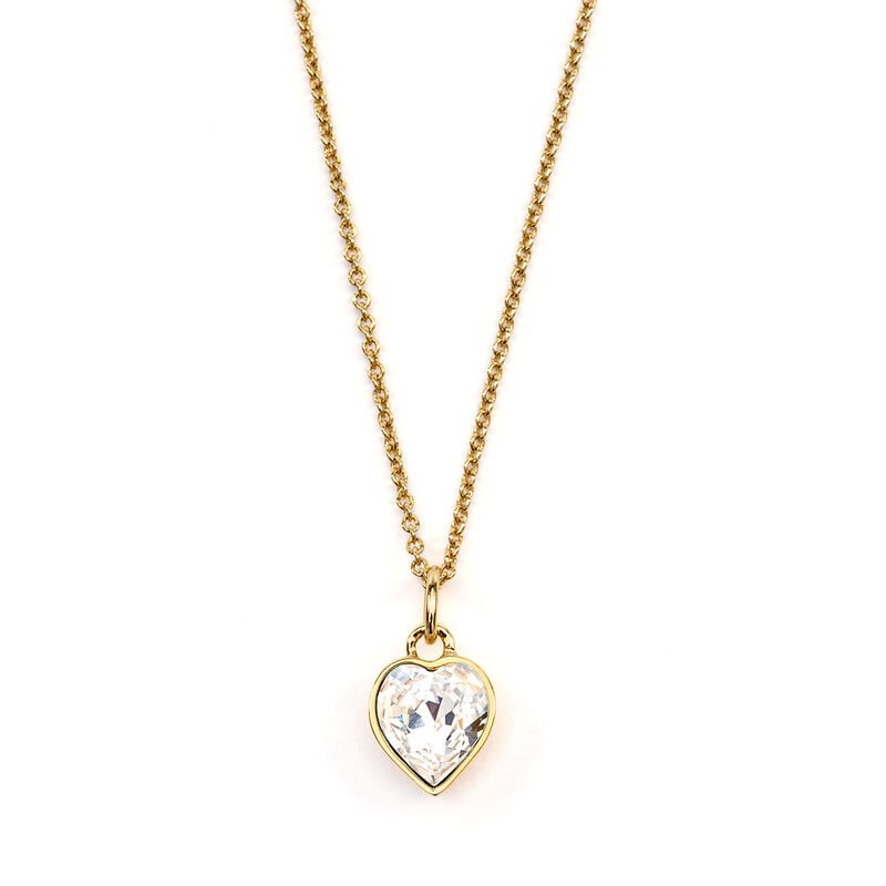 Online Exclusive Heart Stone Pendant Gold Necklace