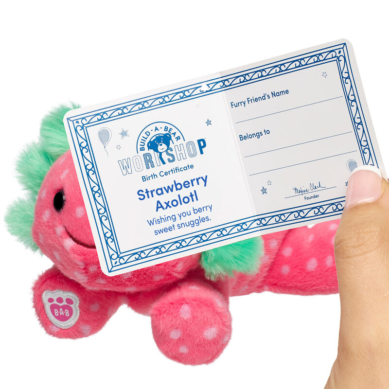 Build-A-Bear Mini Beans Strawberry Axolotl Stuffed Animal plush by Build-A-Bear