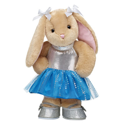 Pawlette™ Bunny Plush Silver and Blue Dress Gift Set