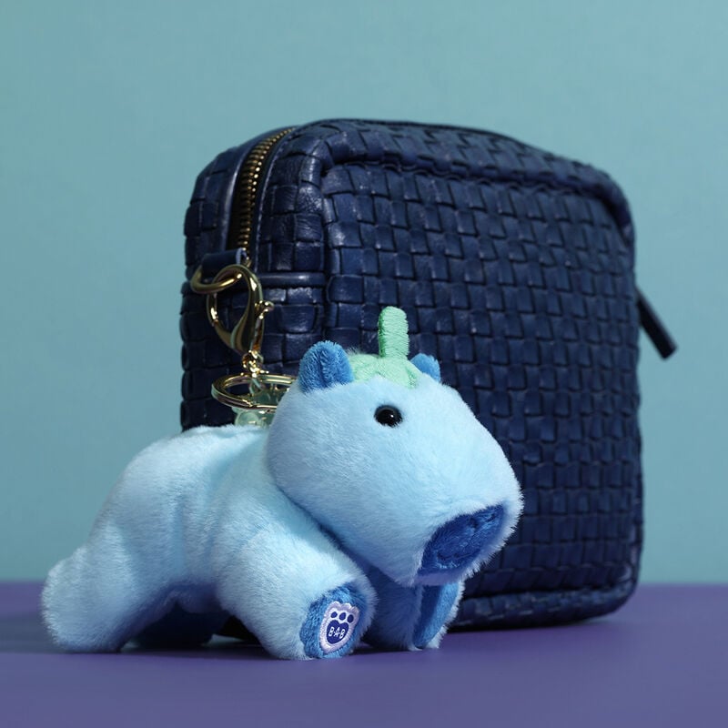 Blueberry Capybara Bag Charm plush by Build-A-Bear