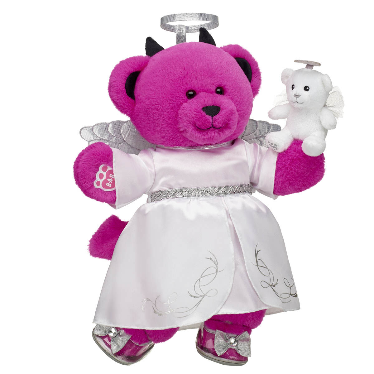 Devilishly Pink Teddy Bear Angel Wristie Gift Set