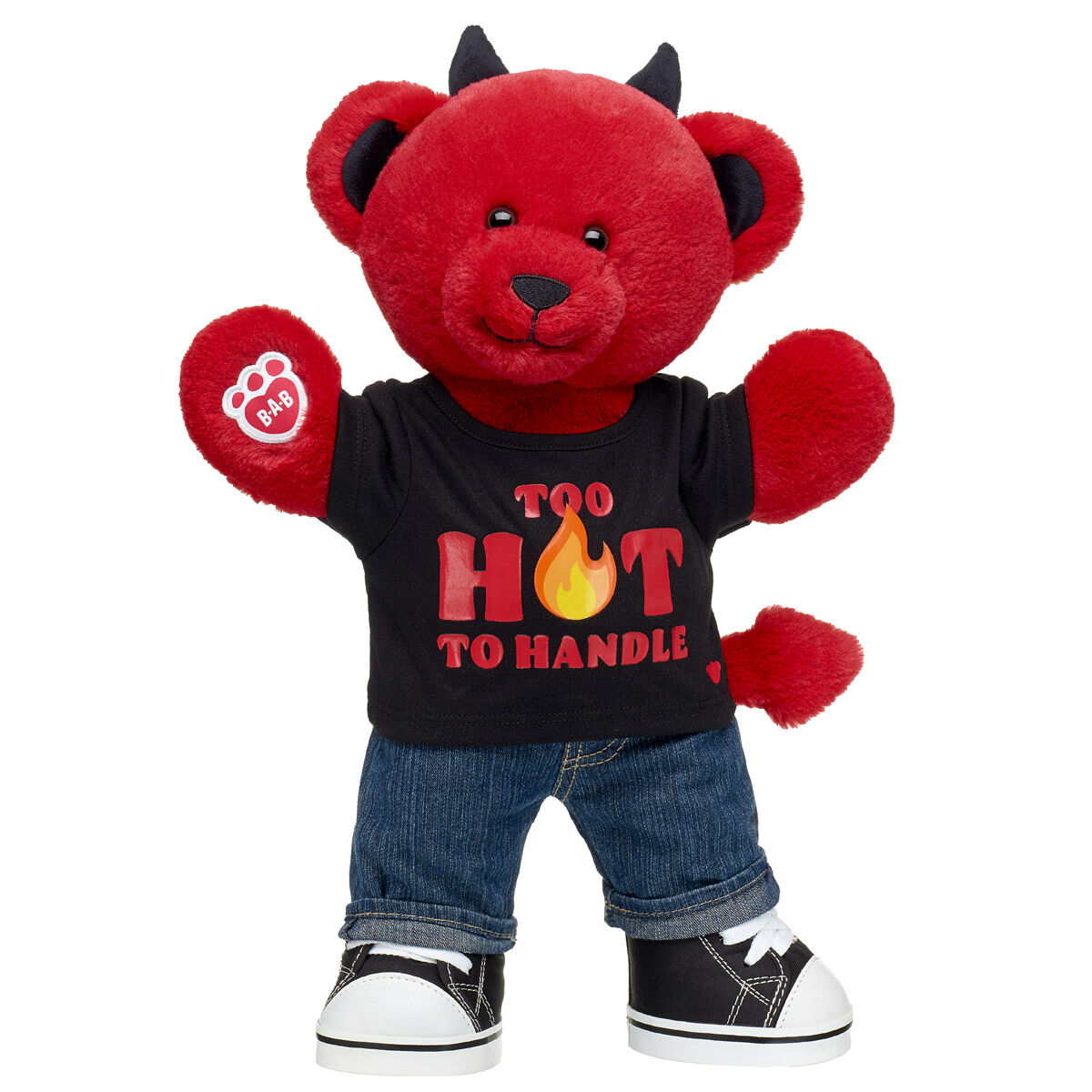 Red black teddy bear discount