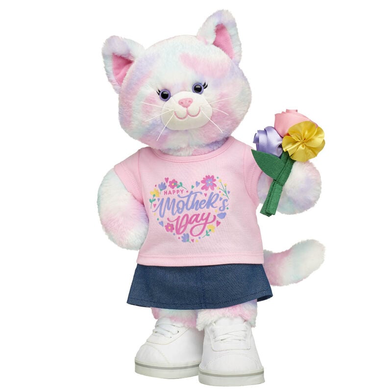 Pastel Swirl Kitty Stuffed Animal Mother's Day Gift Set with Bouquet - Build-A-Bear Workshop&reg;