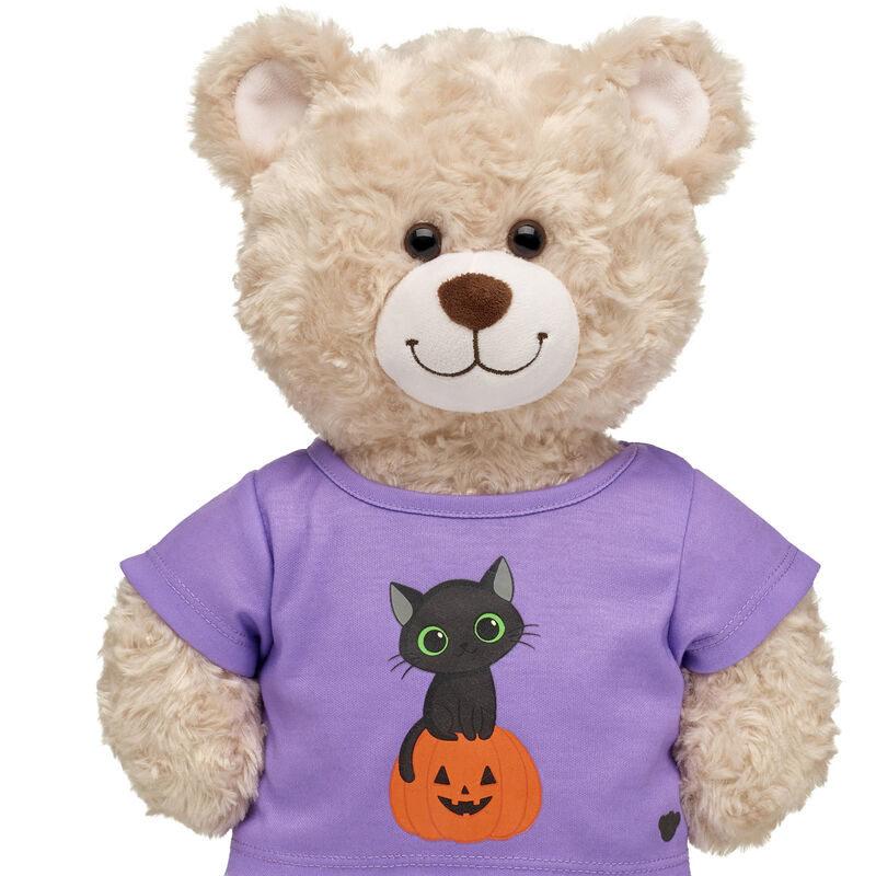 Glow-in-the-Dark Black Cat Pumpkin T-Shirt for Stuffed Animals - Build-A-Bear Workshop&reg;