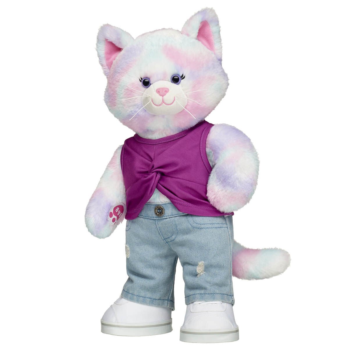 Purple stuffed cat on sale