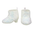 White Glitter Boots 