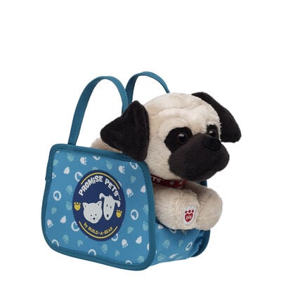 Build-A-Bear Mini Beans&reg; Promise Pets&trade; Pug Soft Toy with Pet Carrier