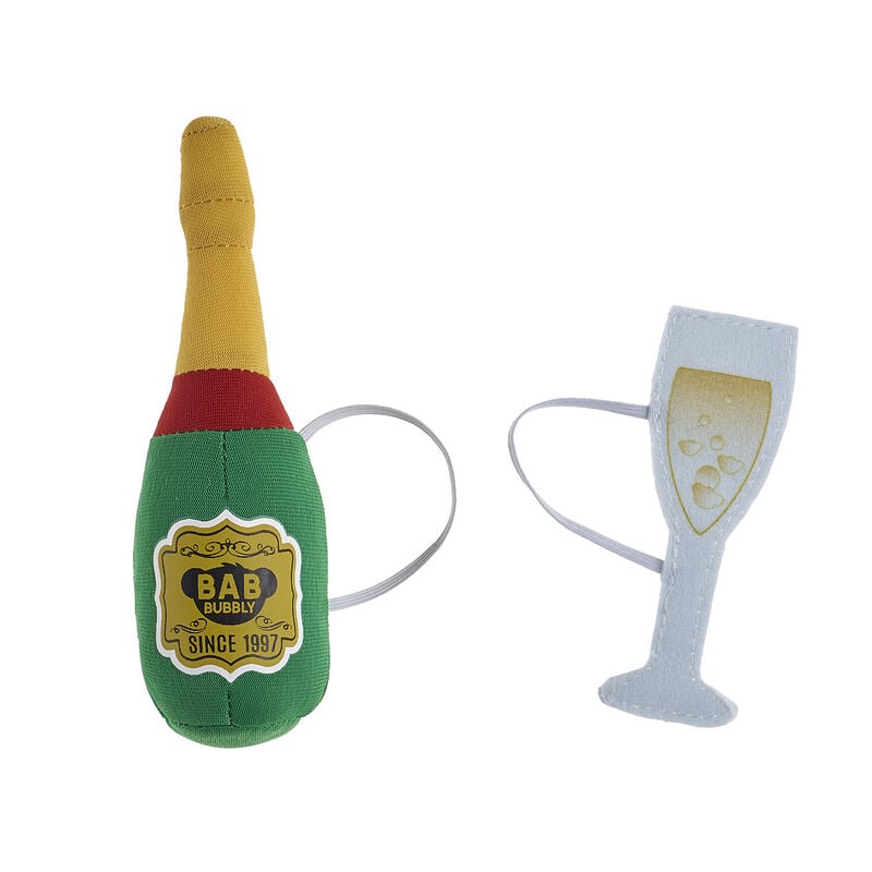 Online Exclusive Build-A-Bear Bubbly Plush Champagne and Glass Set