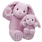 Pink Gingham Pawlette Bunny Plush with Mini Bean plush by Build-A-Bear