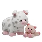 Spotted Pig Stuffed Animal with Fuzzy Pink Pig Mini Bean plush by Build-A-Bear