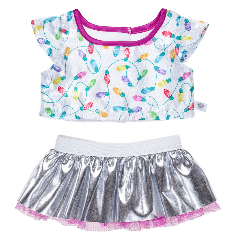 White Sequin Skirt Set 2 pc.