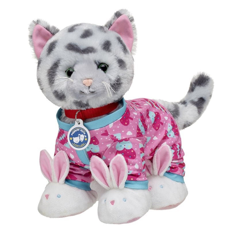 Promise Pets™ Ocicat Stuffed Animal Pink Sleeper Gift Set with Slippers - Build-A-Bear Workshop
