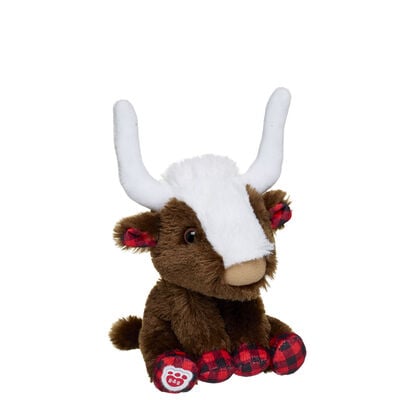 Build-A-Bear Mini Beans® Buffalo Check Highland Cow Soft Toy