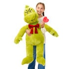 Giant Grinch plush with red velvet bow by Build-A-Bear