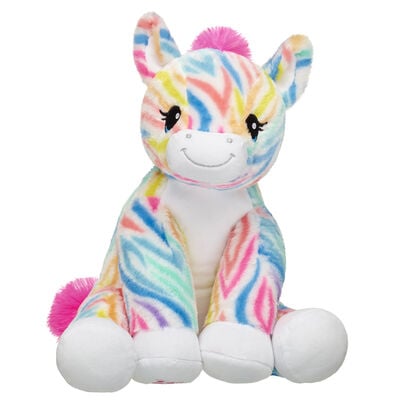 Rainbow Stripes Zebra Soft Toy
