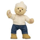 Keepsake Teddy Bear Aran Knit Jumper and Hat Gift Set